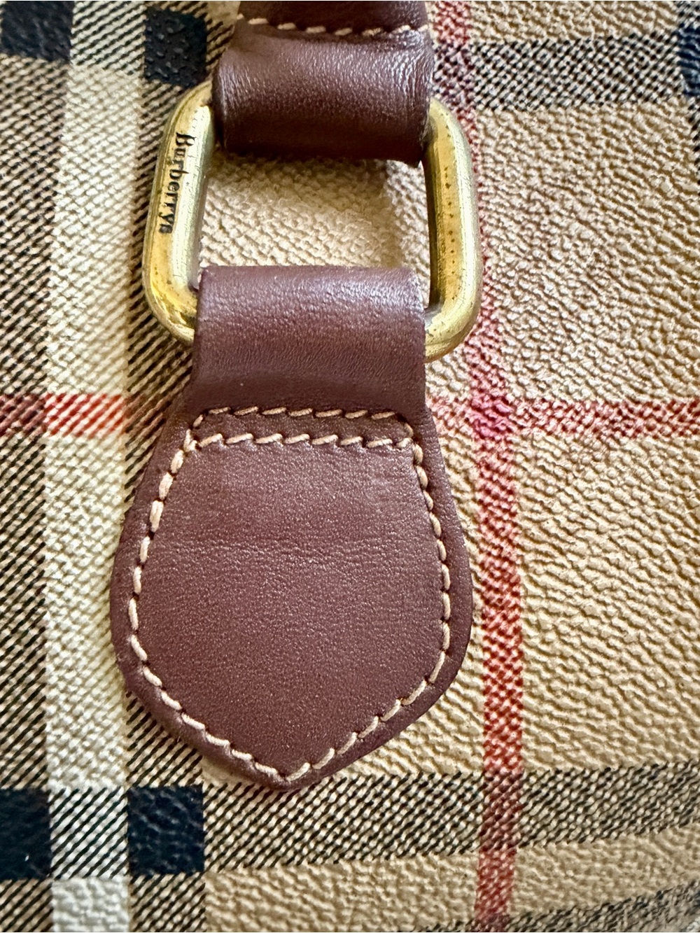 Authentic Vintage 80s / 90s Burberrys London Nova Check Boston Satchel Bag - Picture 3 of 14